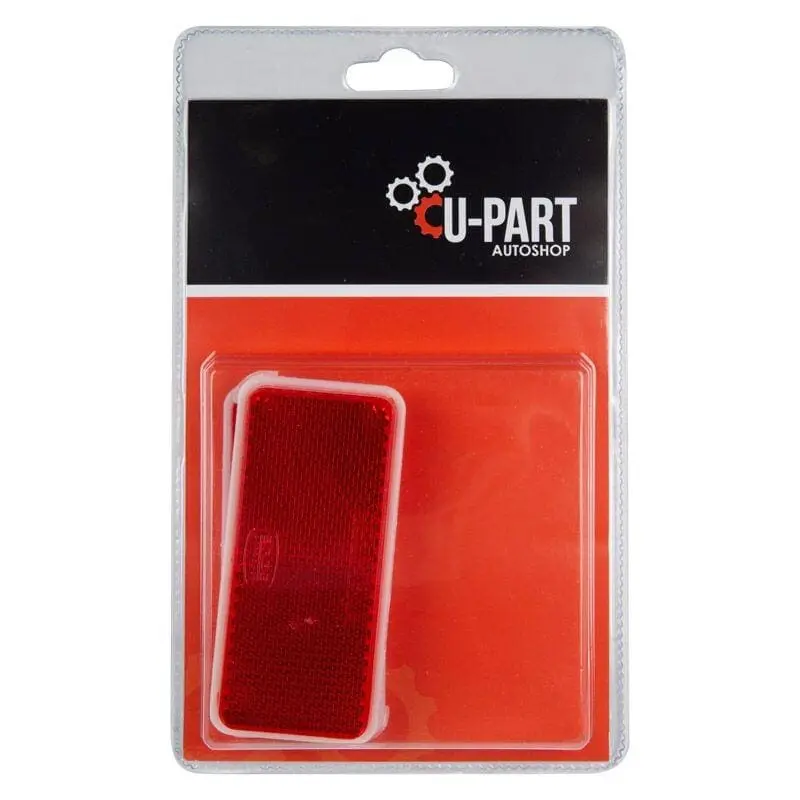 U-PART Reflector Square Stick-On 90mm (2Pack) - Red
