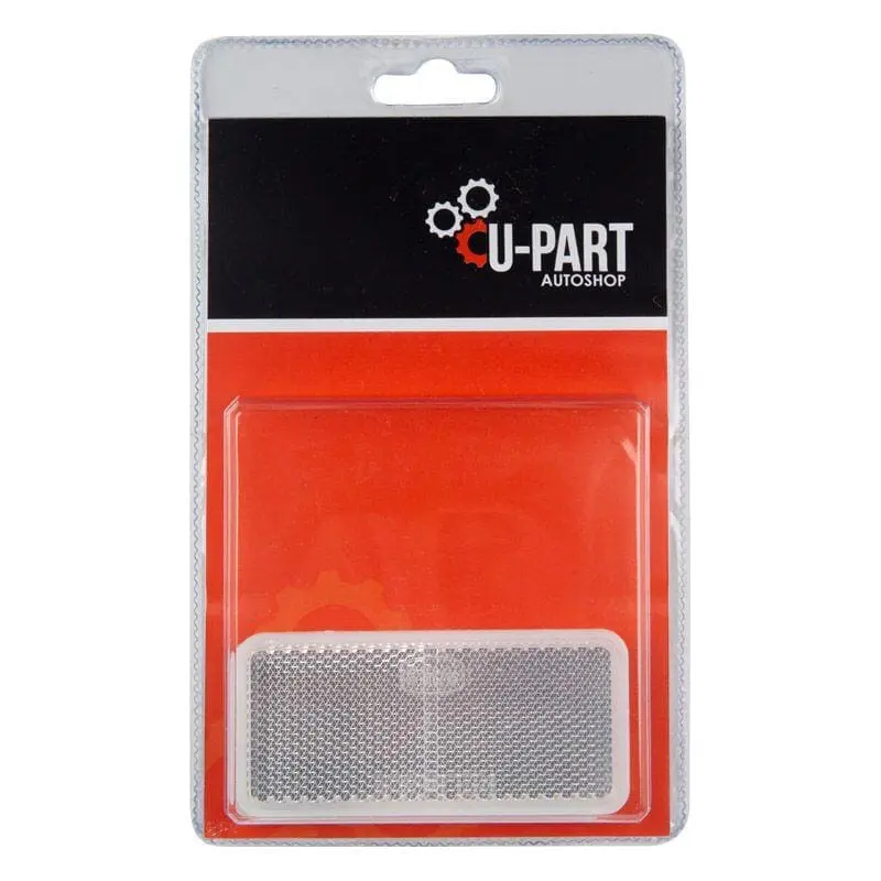 U-PART Reflector Square Stick-On 90mm (2Pack) - White