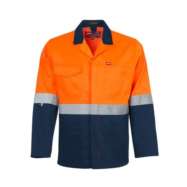 Jonsson Two Tone Reflective Work Jacket - Navy/Orange