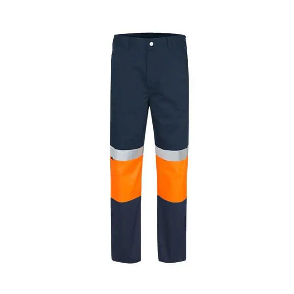Jonsson Two Tone Reflective Work Trousers - Navy/Orange