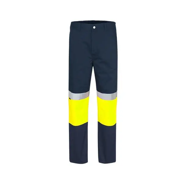 Jonsson Two Tone Reflective Work Trousers - Navy/Yellow