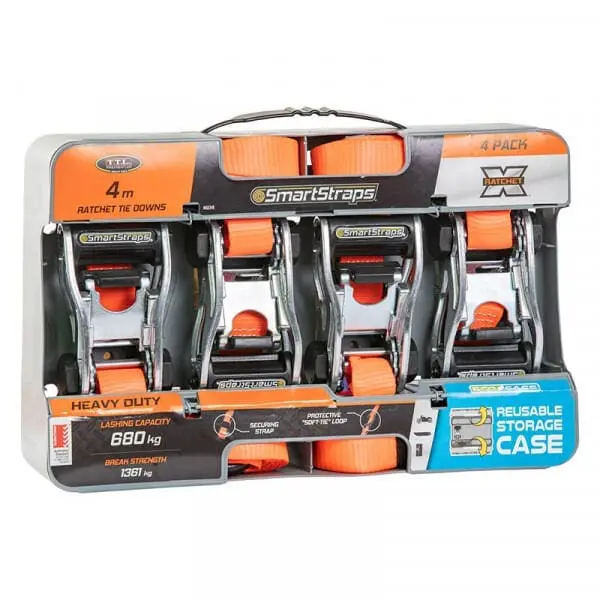 Ratchet Tie Down 4 Pack (4m)