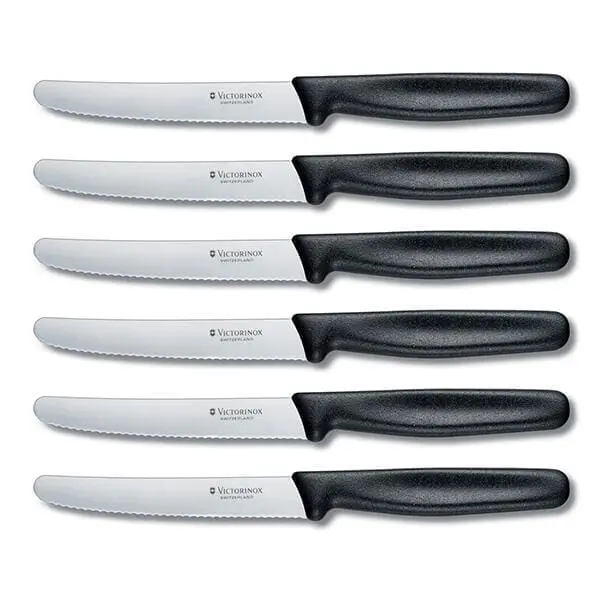 Victorinox Black Steak Knife Set 6 Piece