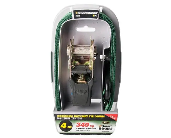 Ratchet Tie Down Pad_Green_4m (Smart Straps)