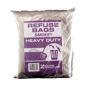 Heavy duty refuse bags smokey