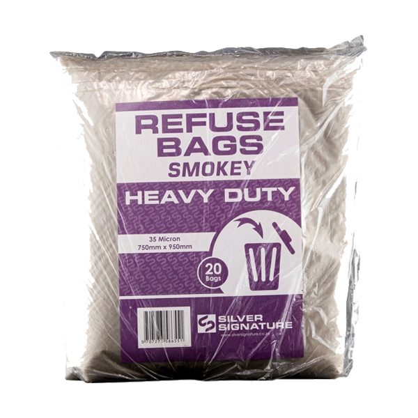 Heavy duty refuse bags smokey