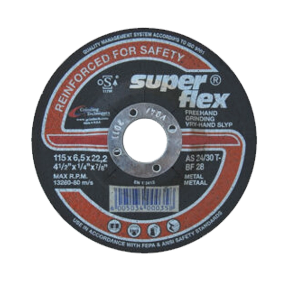 Superflex Grinding Wheel Steel Dome (115x6x22mm)